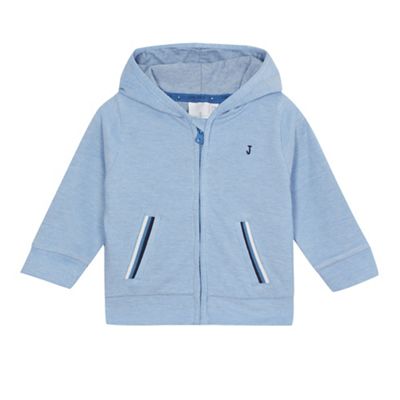 Baby boys' blue pique zip through hoodie